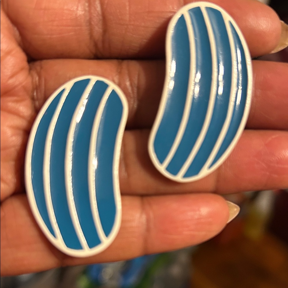 Vintage Blue and White Earrings